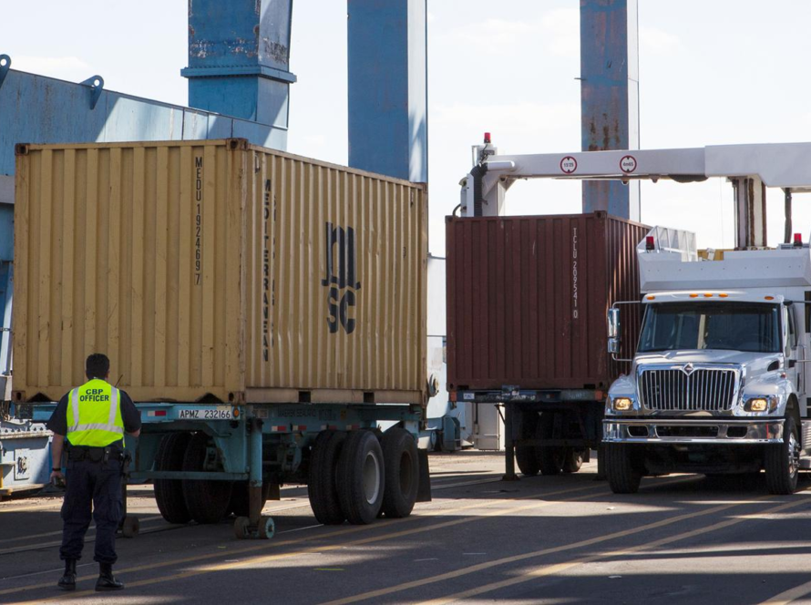 US customs inspection shipping containers