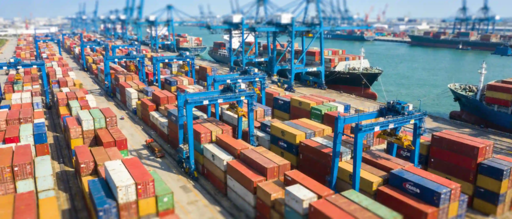 Vietnam Ho Chi Minh container port aerial view