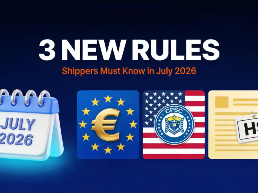 July 2026 new shipping regulations for EU and US importers: €150 threshold end, CPSC e-filing, F865 HS code matching